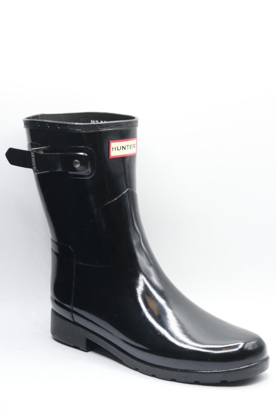 HUNTER REFINED SHORT GLOSS BLACK 10 M WOMENS